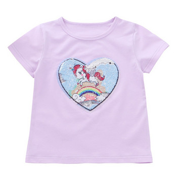 Πολύχρωμο παιδικό μπλουζάκι για κορίτσια σε διάφορα χρώματα