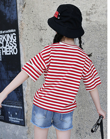 Csíkos gyerek póló két színben lányoknak