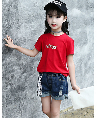 Modern gyerek póló két színben lányoknak