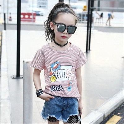 Gyermek póló lányoknak rátéttel - két színben