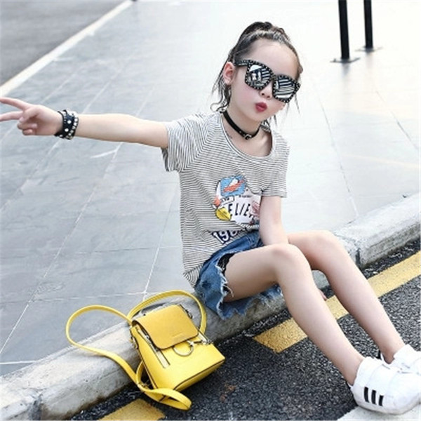 Gyermek póló lányoknak rátéttel - két színben