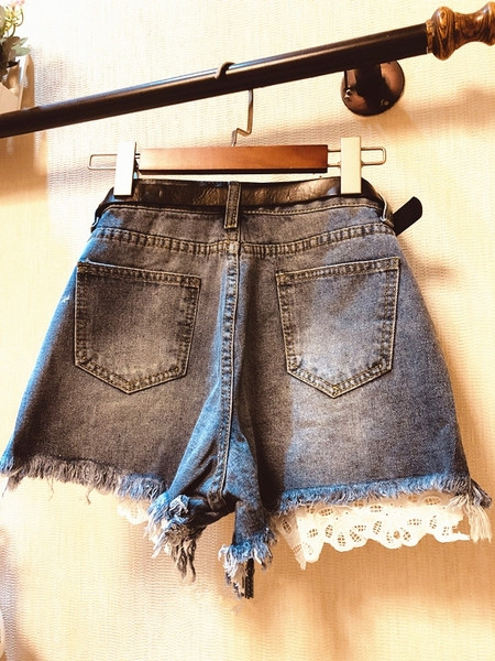 Új modell női rövidnadrág magas derékkal és egy elem - csipke