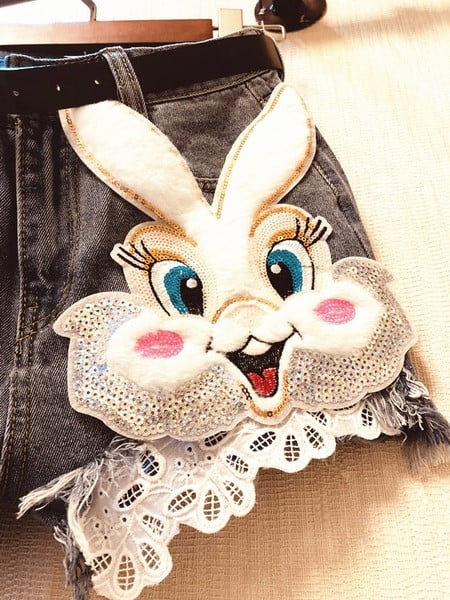 Új modell női rövidnadrág magas derékkal és egy elem - csipke