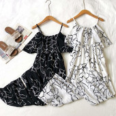 Stílusos női overall vékony pánttal és mintával