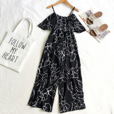 Stílusos női overall vékony pánttal és mintával