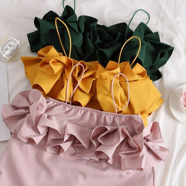 Modern női felső, vékony pántokkal, négy színben