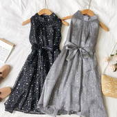 Modern női ruha négy színben és szalaggal