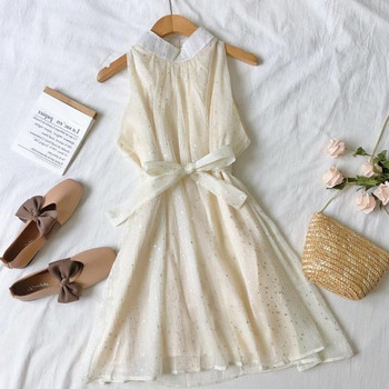 Modern női ruha négy színben és szalaggal