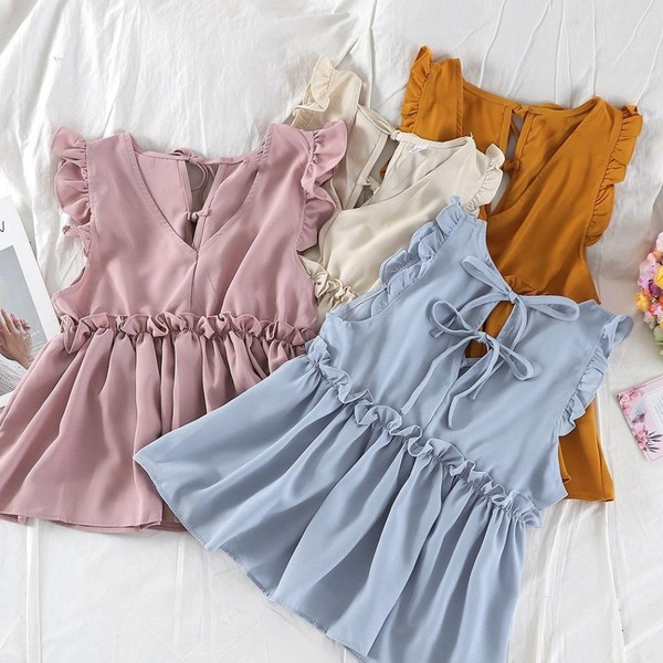 Stílusos női felső nyakkendővel több színben - szabású modell