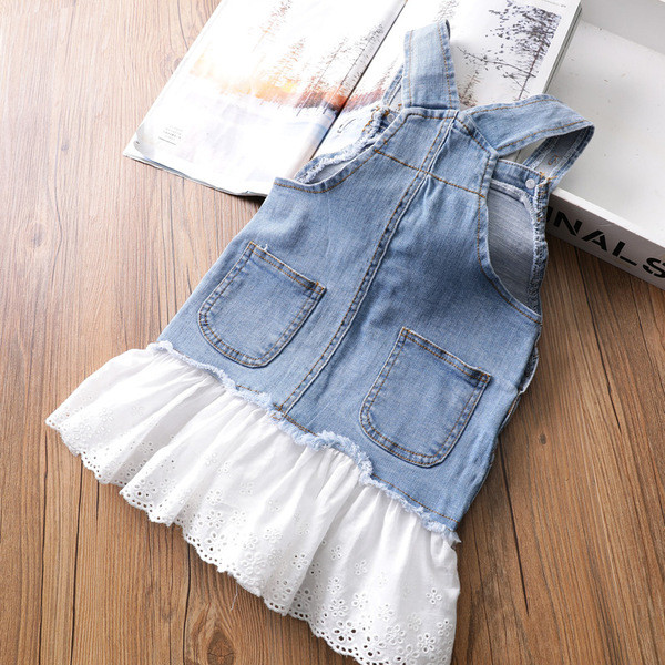 Modern, kék színű pántos gyerekruha