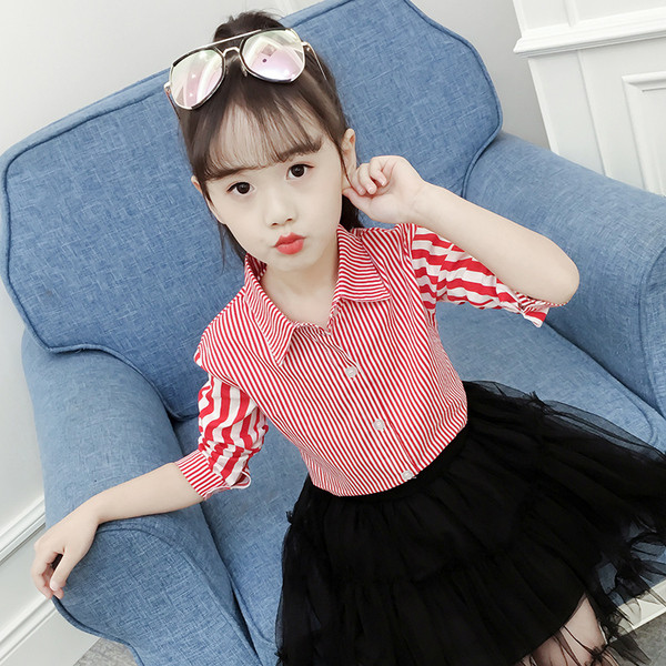 Stílusos gyerek ing két színben lányoknak