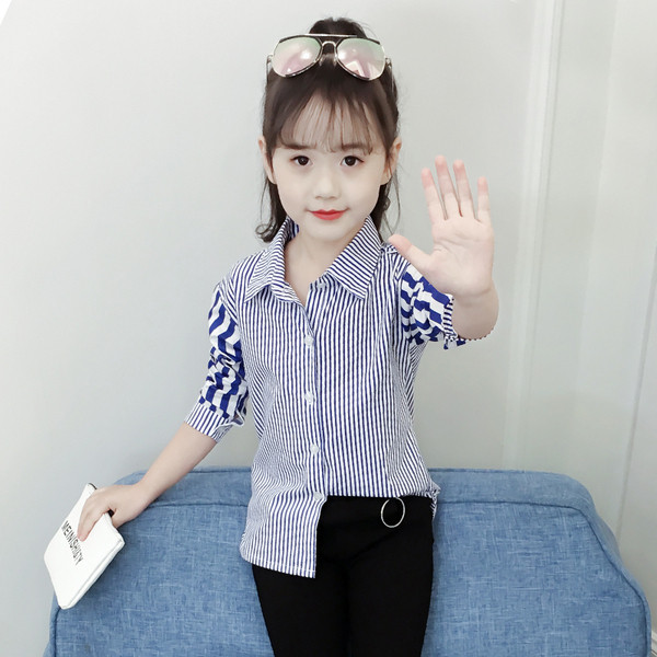 Stílusos gyerek ing két színben lányoknak