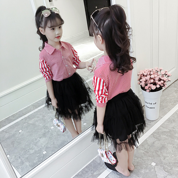 Stílusos gyerek ing két színben lányoknak