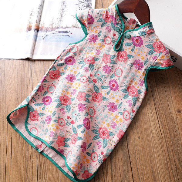 Lezser gyerekruha virágos motívumokkal, két színben