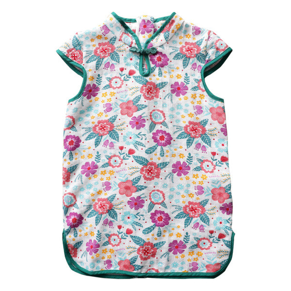 Lezser gyerekruha virágos motívumokkal, két színben