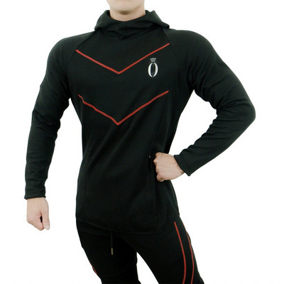 Férfi sportpulóver három színben zsebekkel és hímzéssel