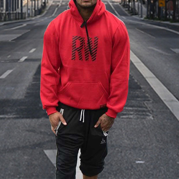 Napi férfi pulóver fekete és piros színben