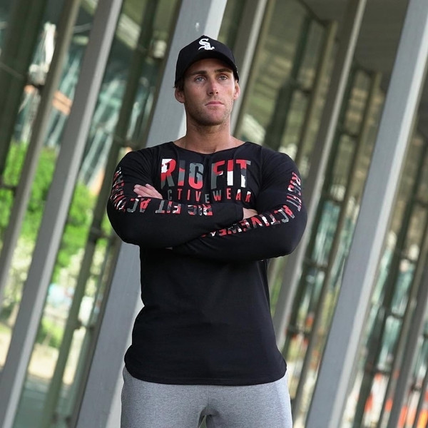 Modern férfi blúz két színben, feliratokkal