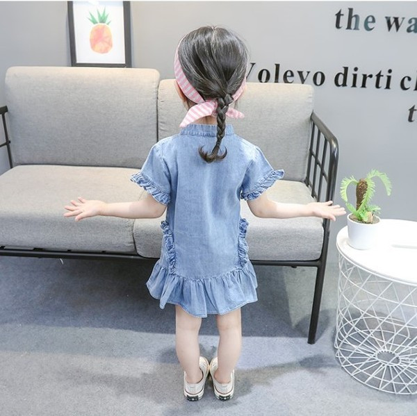 Alkalmi gyerekruha lányoknak kék színben