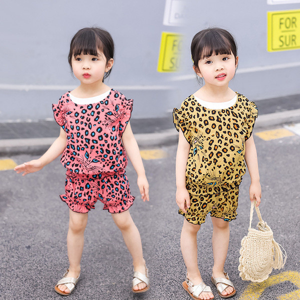 Két részből álló gyerekkészlet sárga és rózsaszín színben