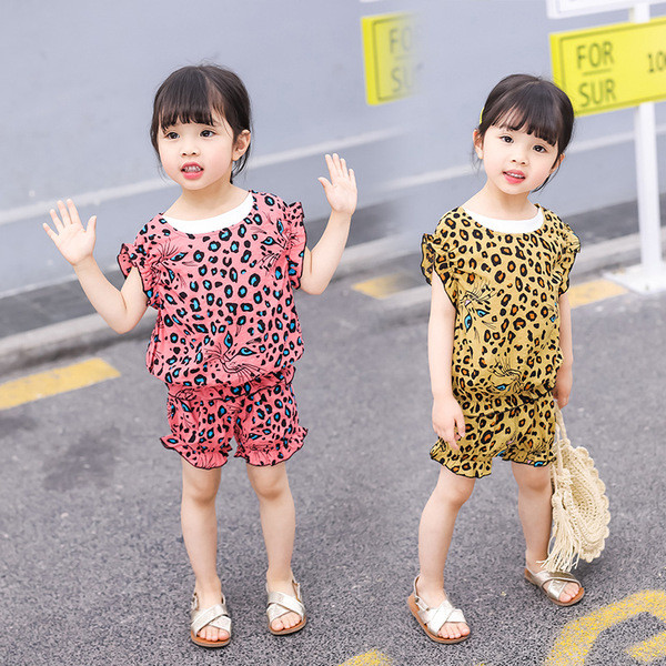 Két részből álló gyerekkészlet sárga és rózsaszín színben