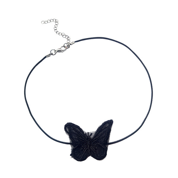 Modern női nyaklánc fekete-fehér színben