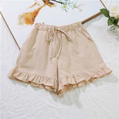 Σύγχρονα γυναικεία σορτς σε τρία χρώματα με δεσμούς