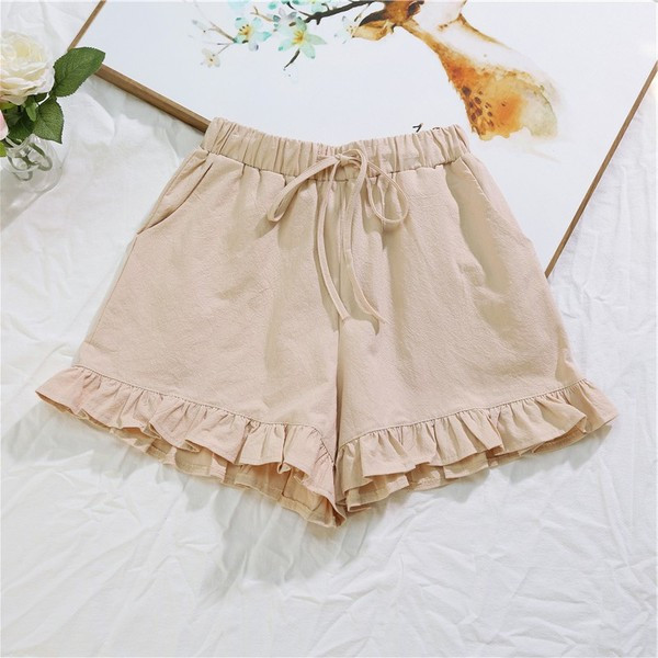 Σύγχρονα γυναικεία σορτς σε τρία χρώματα με δεσμούς