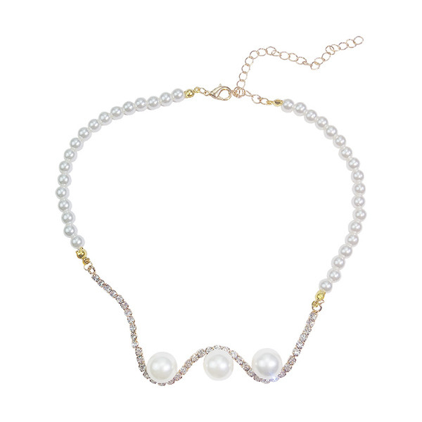 Γυναικείο κολιέ της μόδας με πέρλες και πέτρες