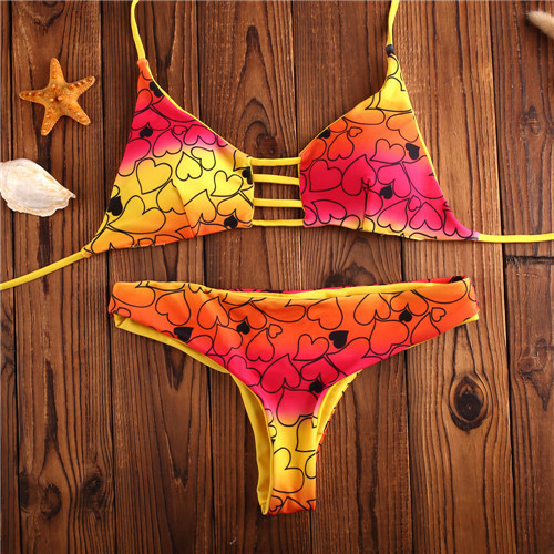 Kétoldalas színes fürdőruha két részből