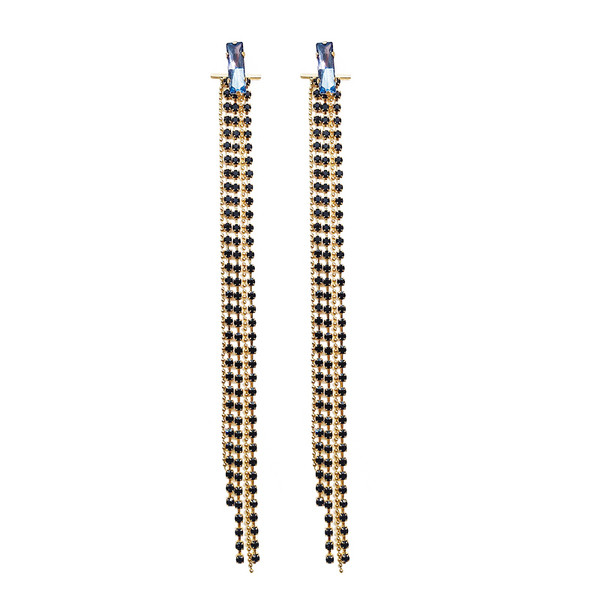 Női fülbevaló fekete díszkövekkel