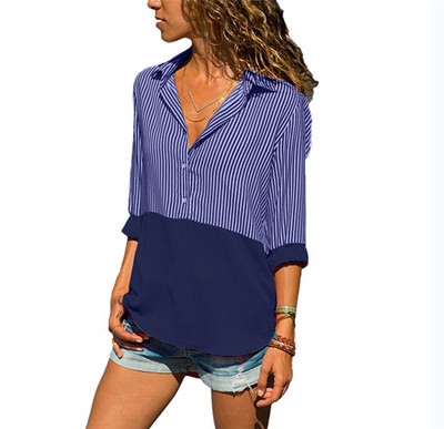 Női blúz több színben és felső részén csíkos plusz maxi méretekben
