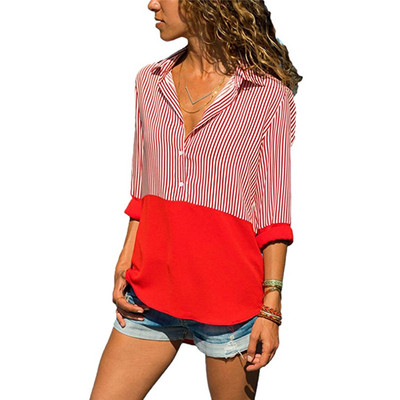 Női blúz több színben és felső részén csíkos plusz maxi méretekben