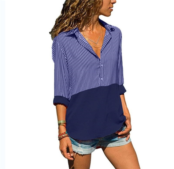 Női blúz több színben és felső részén csíkos plusz maxi méretekben