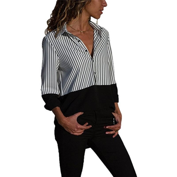 Női blúz több színben és felső részén csíkos plusz maxi méretekben