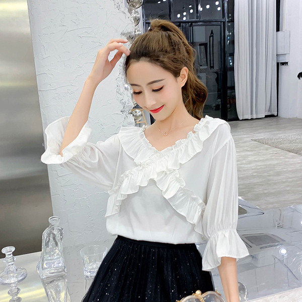 Modern női blúz V-nyakkal, három színben