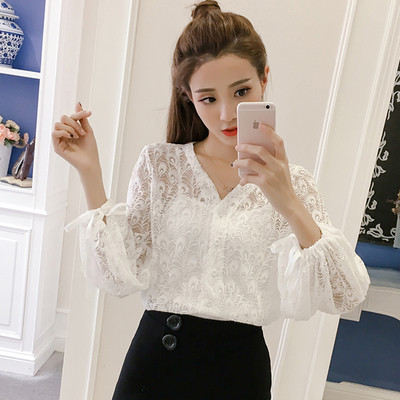 Modern női csipke ing fehér és fekete színben