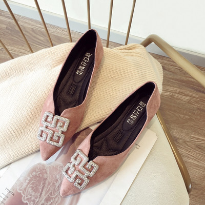 Modern női cipő két színben, eco velúr csattal