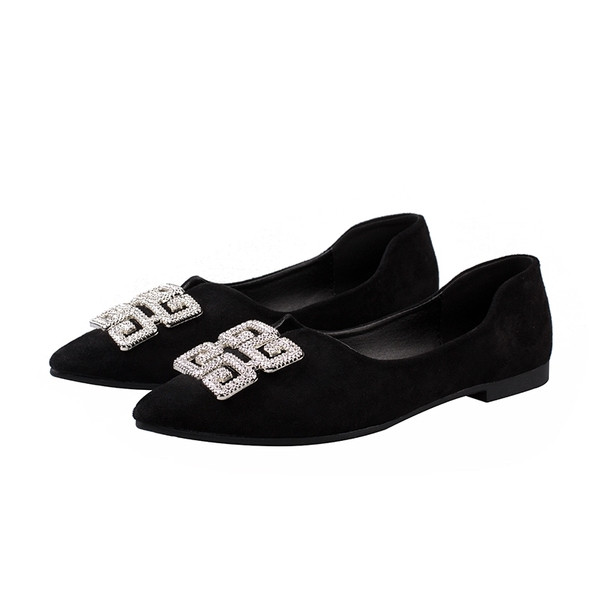 Modern női cipő két színben, eco velúr csattal