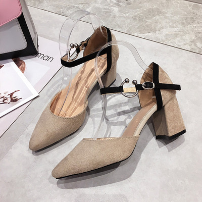 Stílusos női magas sarkú cipő öko velúrból, két színben