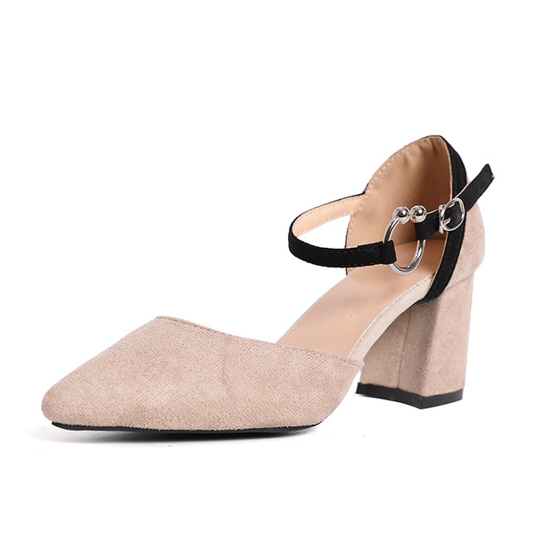 Stílusos női magas sarkú cipő öko velúrból, két színben