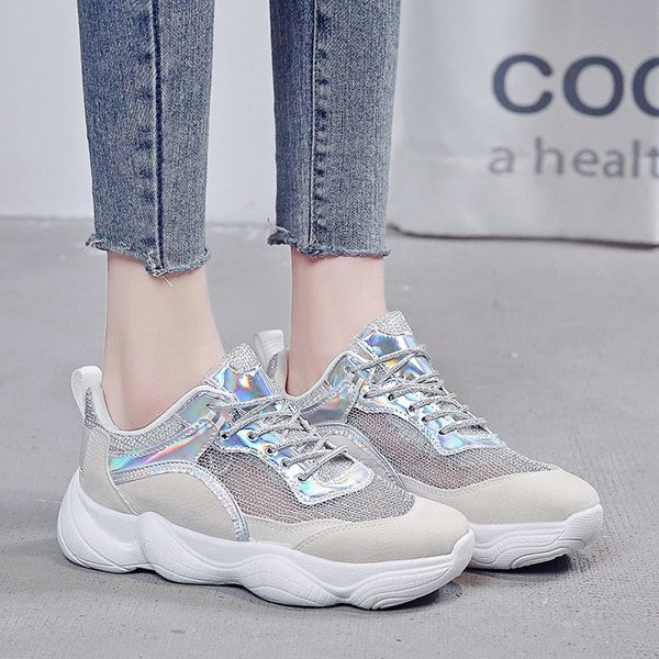 Tenisi casual dama din piele ecologica in doua culori