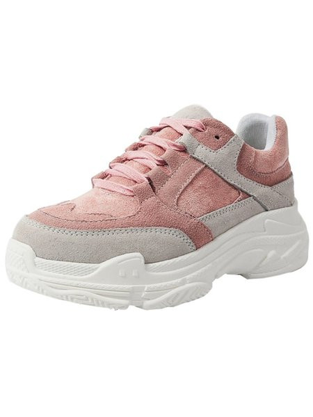 Öko velúrból készült alkalmi női sportcipő rózsaszín és szürke színben
