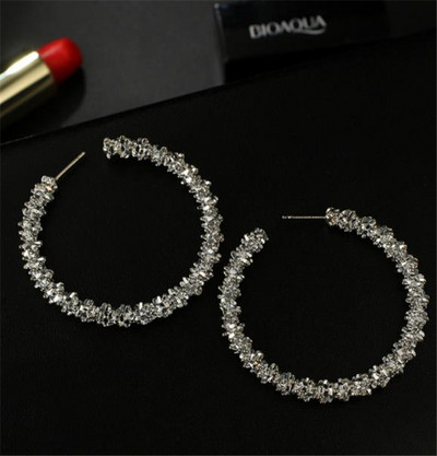 Stílusos női fülbevaló kerek formában - ezüst és arany színben