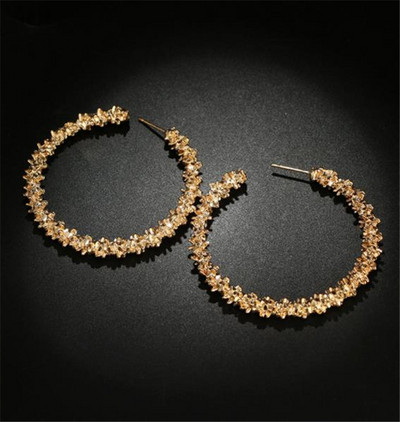 Stílusos női fülbevaló kerek formában - ezüst és arany színben