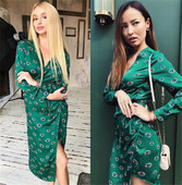 Modern női ruha V-nyakú és fűzős négy színben