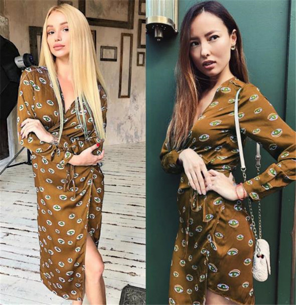 Modern női ruha V-nyakú és fűzős négy színben