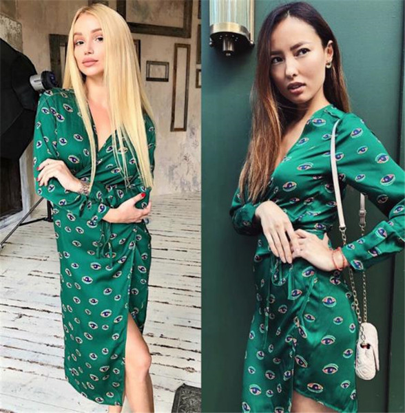 Modern női ruha V-nyakú és fűzős négy színben