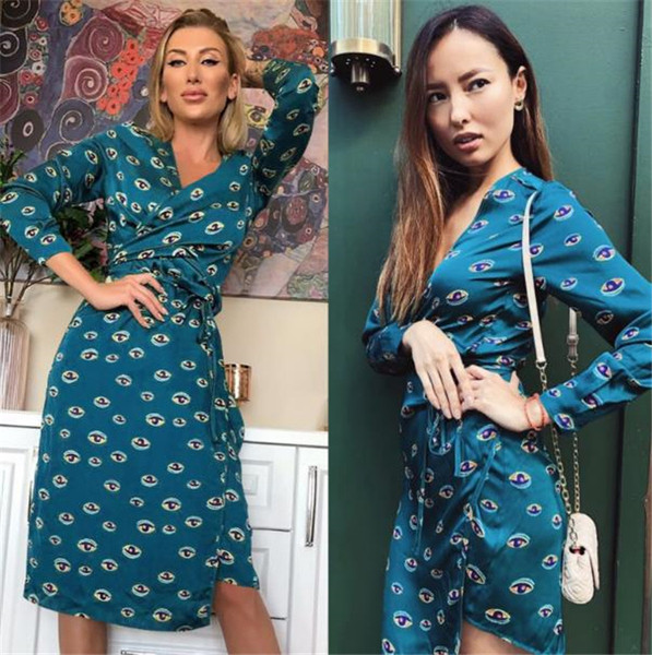 Modern női ruha V-nyakú és fűzős négy színben