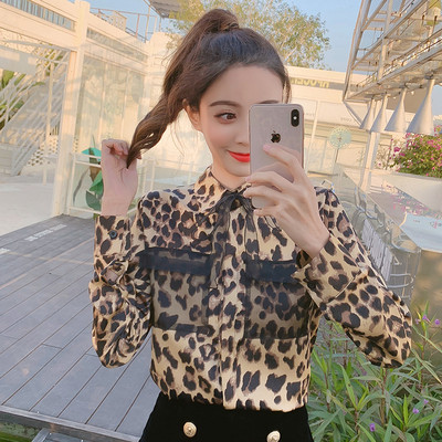 Κομψό γυναικείο πουκάμισο με λεοπάρδαλη πριντ
